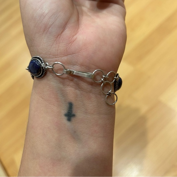 New Lapiz Lazuli Sterling Bracelet - Picture 3 of 8